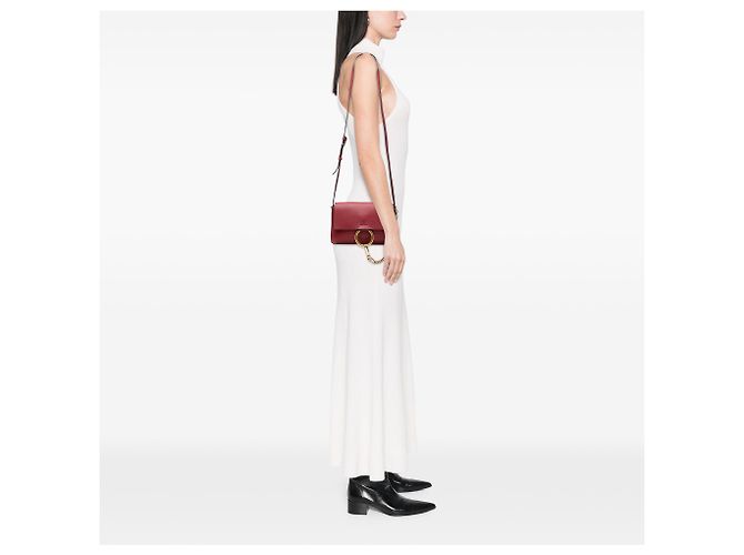 Chloé Faye Piccola Borsa a Tracolla in Pelle Rossa Rosso - vista 6