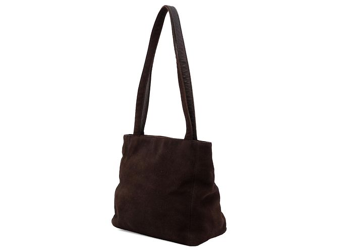 Borsa Tote Chanel CC in camoscio marrone Marrone scuro - vista 2