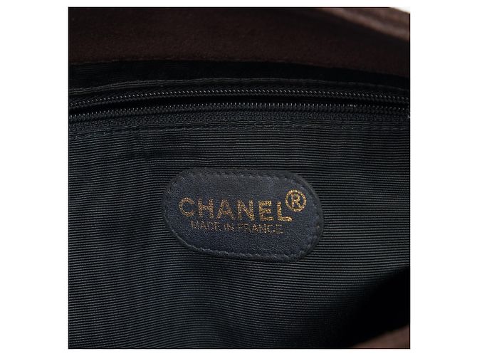 Borsa Tote Chanel CC in camoscio marrone Marrone scuro - vista 5