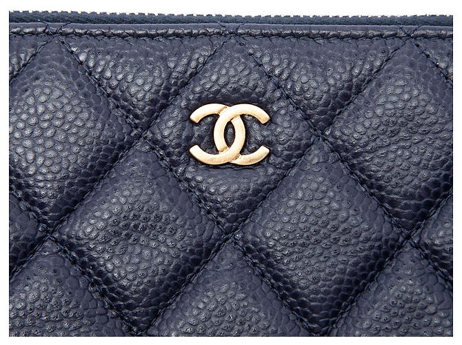 Chanel Blue Large Quilted Caviar O Case Clutch Blau Marineblau - Ansicht 5