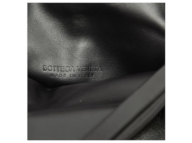 Clutch Trine Fold Over em pele de cordeiro preta Bottega Veneta Preto - vista 5
