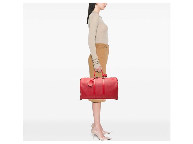 Louis Vuitton Red Epi Keepall 45 Rosso - vista 9