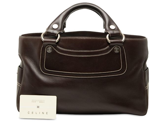 Céline Borsa Boogie Celine in pelle di vitello marrone Marrone scuro - vista 7