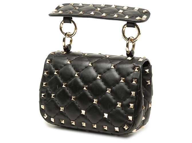 Borsa Satchel Valentino Black Micro Nappa Rockstud Spike Nero - vista 2