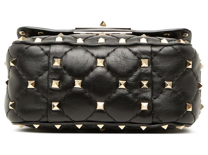 Borsa Satchel Valentino Black Micro Nappa Rockstud Spike Nero - vista 3
