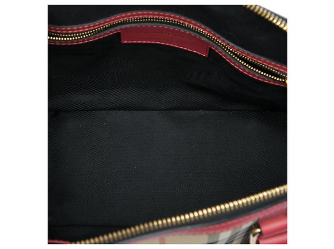 Borsa Bowling Orchard in Nylon Check Haymarket Burberry Beige Small - vista 4