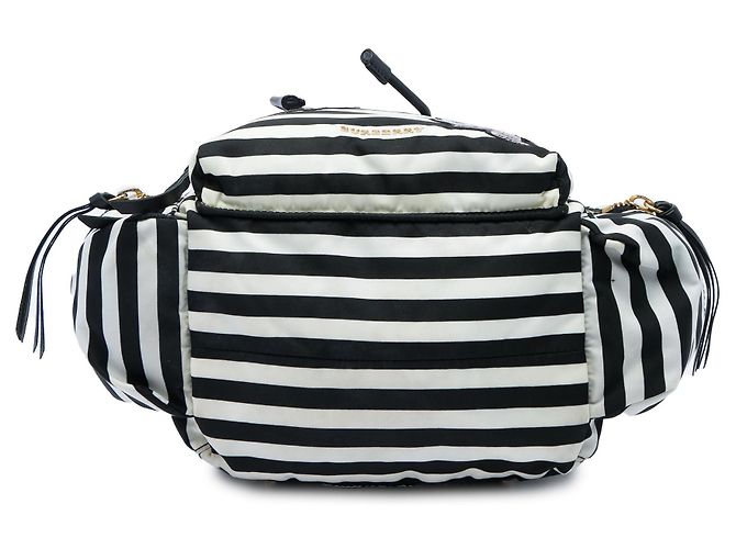 Burberry Black Medium Striped Nylon Runway Backpack - view 3