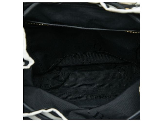 Burberry Black Medium Striped Nylon Runway Backpack - view 4