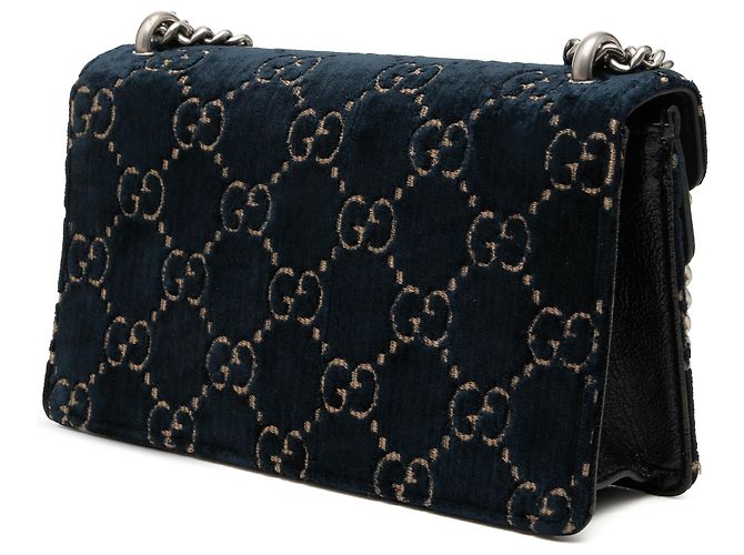 Gucci Borsa a Tracolla Dionysus in Velluto GG Blu Medium Blu navy - vista 2