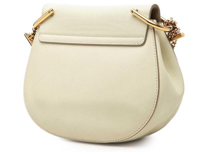 Chloé Borsa a tracolla Drew in pelle traforata bianca Small Bianco Crudo - vista 2