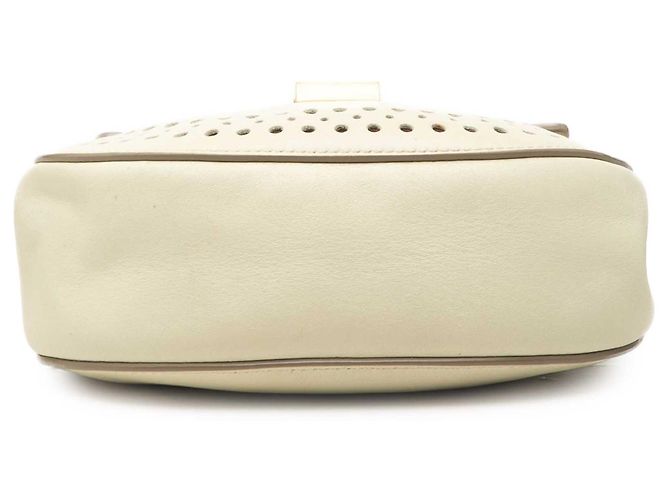 Chloé Borsa a tracolla Drew in pelle traforata bianca Small Bianco Crudo - vista 3