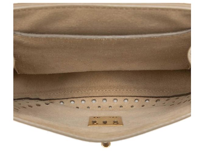 Chloé Borsa a tracolla Drew in pelle traforata bianca Small Bianco Crudo - vista 4