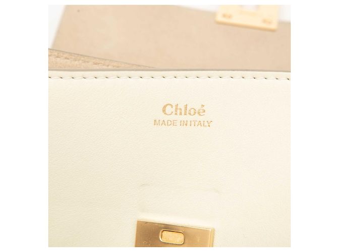 Chloé Borsa a tracolla Drew in pelle traforata bianca Small Bianco Crudo - vista 5