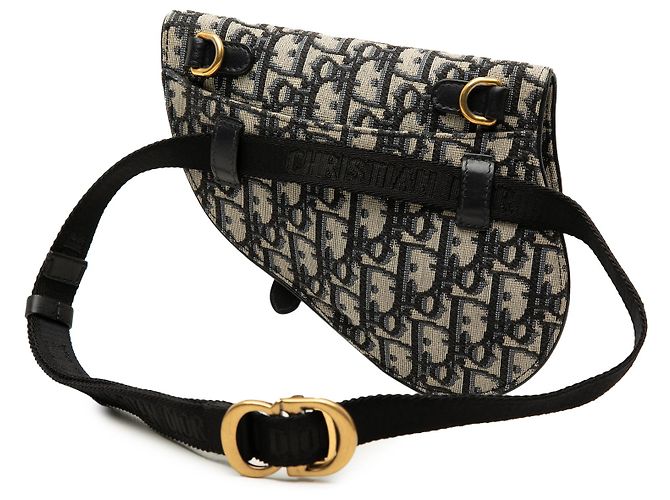 Autre Marque Bolso cinturón Saddle Dior Blue Mini Oblique Canvas Azul Azul marino - vista 2