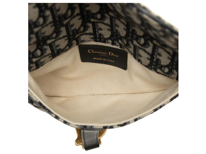 Autre Marque Bolso cinturón Saddle Dior Blue Mini Oblique Canvas Azul Azul marino - vista 4