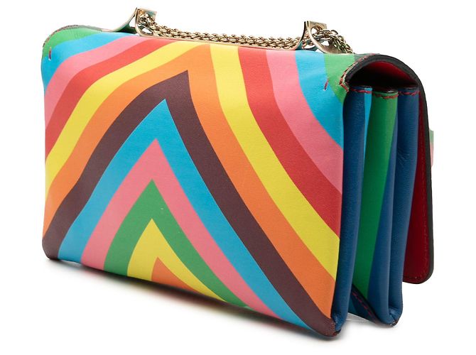 Borsa a tracolla Valentino Red Vitello 1973 Va Va Voom Rockstud Rainbow Rosso - vista 2