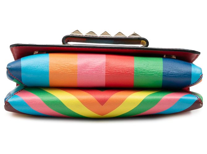 Borsa a tracolla Valentino Red Vitello 1973 Va Va Voom Rockstud Rainbow Rosso - vista 3