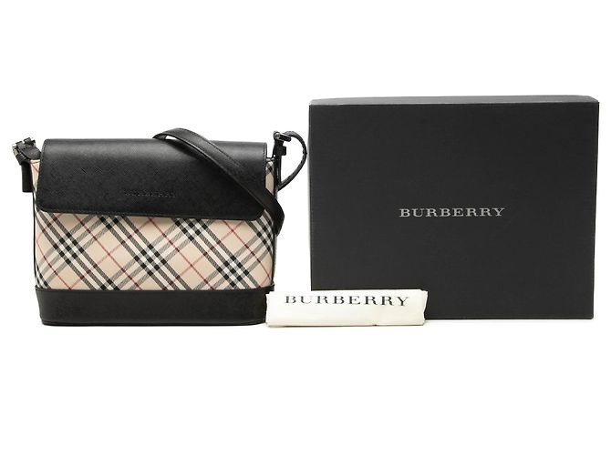 Borsa a tracolla Burberry Beige Nova Check Canvas - vista 7