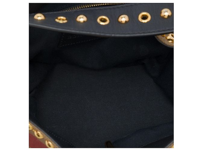 Borsa a secchiello Burberry Ashby in tela Mega Check con borchie, marrone, Medium - vista 4