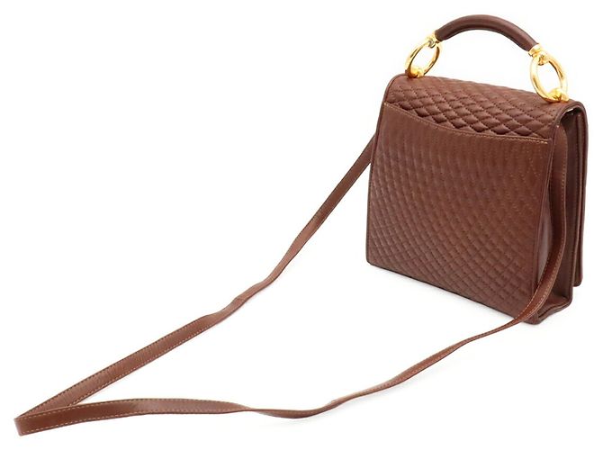 Borsa trapuntata Bally in pelle marrone - vista 3
