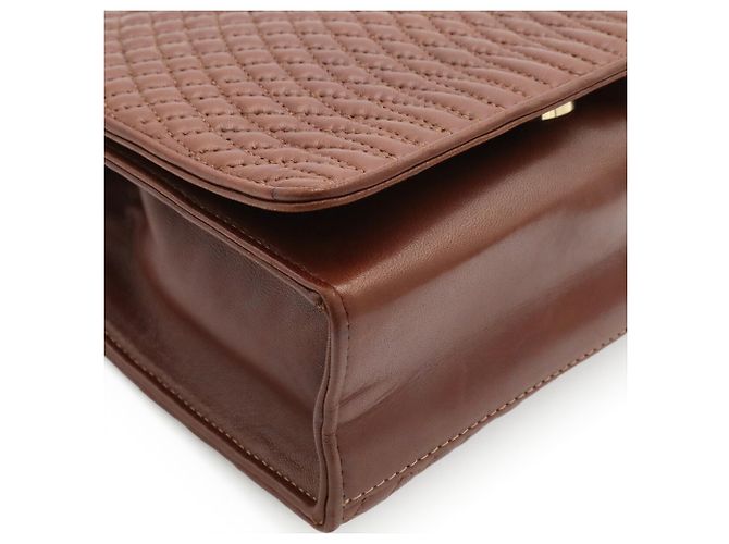 Borsa trapuntata Bally in pelle marrone - vista 4