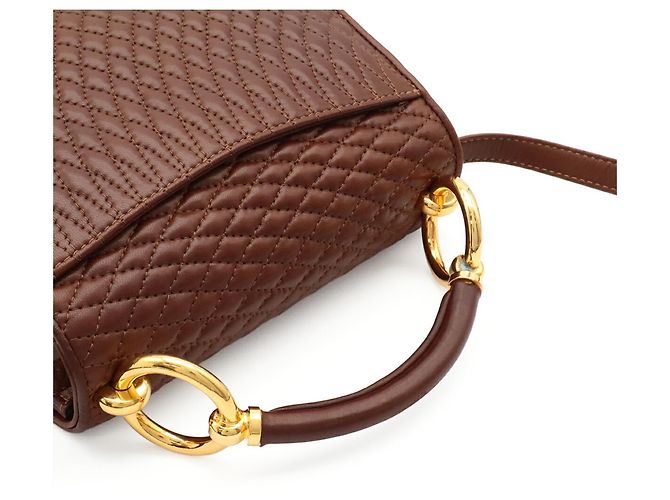 Borsa trapuntata Bally in pelle marrone - vista 5