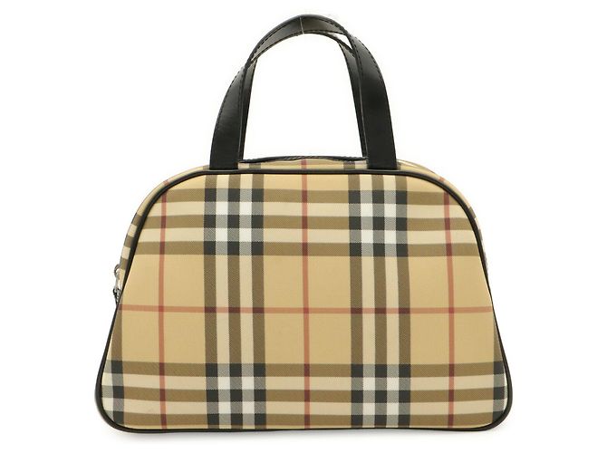 Borsa Burberry Nova Check Nero Beige Bordò - vista 2