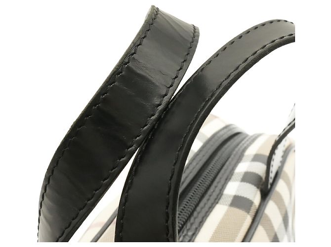 Borsa Burberry Nova Check Nero Beige Bordò - vista 5