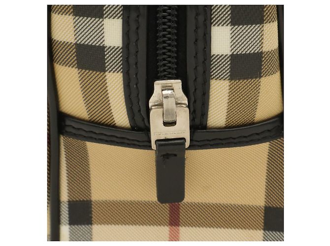 Borsa Burberry Nova Check Nero Beige Bordò - vista 6