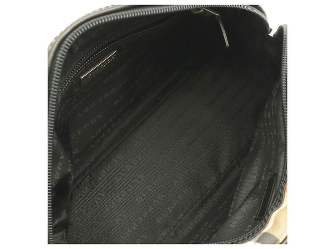 Borsa Burberry Nova Check Nero Beige Bordò - vista 7