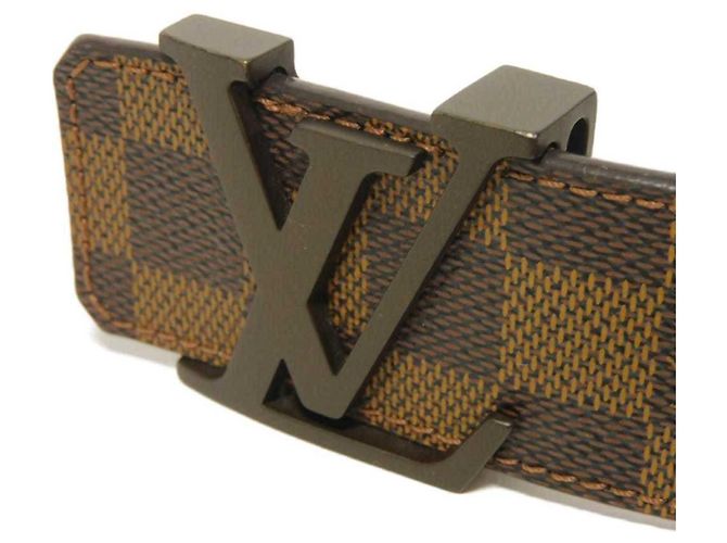 Cintura Louis Vuitton in tela Damier marrone Damier ebene - vista 2
