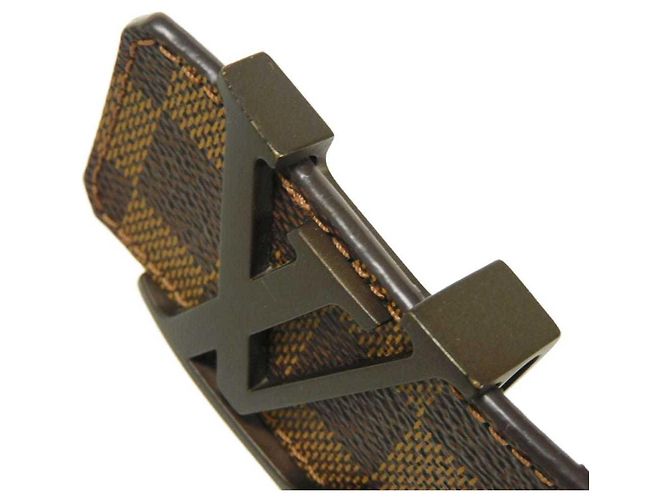 Cintura Louis Vuitton in tela Damier marrone Damier ebene - vista 3
