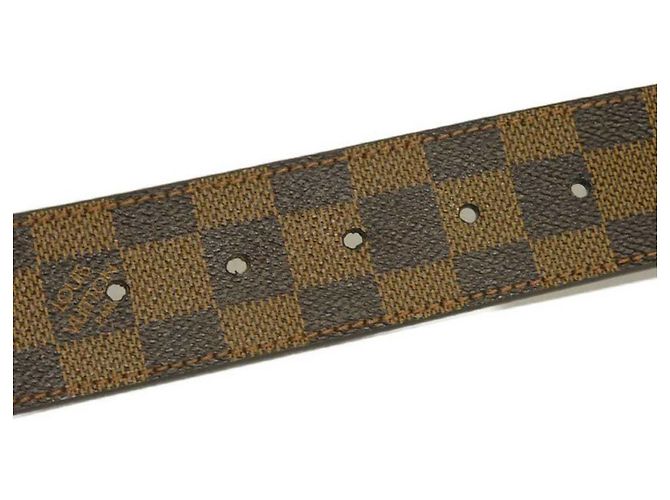 Cintura Louis Vuitton in tela Damier marrone Damier ebene - vista 8