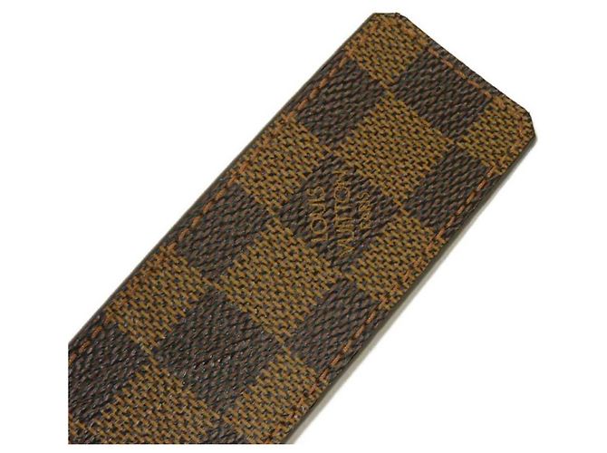 Cintura Louis Vuitton in tela Damier marrone Damier ebene - vista 9