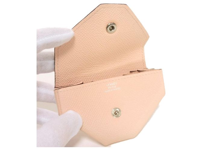 Hermès Hermes Münzbeutel aus rosa Epsom-Leder Pink - Ansicht 5