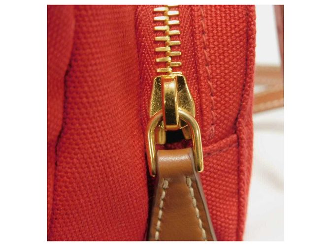 Miu Miu Red Cotton Canvas Backpack - view 15