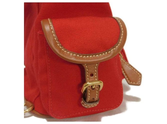 Miu Miu Red Cotton Canvas Backpack - view 18