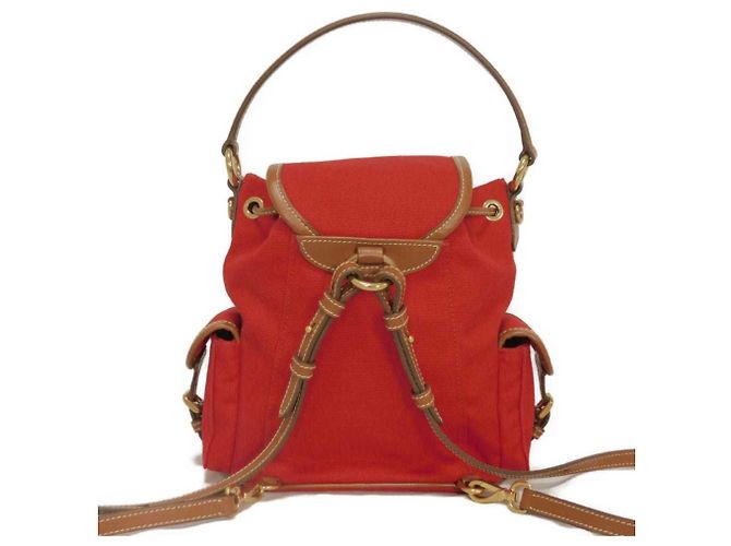 Miu Miu Red Cotton Canvas Backpack - view 4