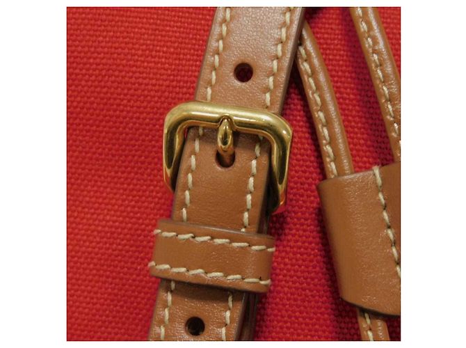 Miu Miu Red Cotton Canvas Backpack - view 6