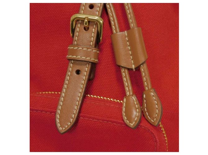 Miu Miu Red Cotton Canvas Backpack - view 7