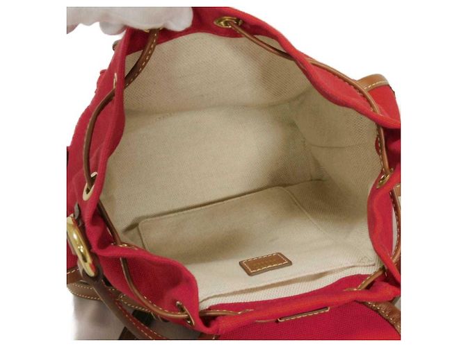 Miu Miu Red Cotton Canvas Backpack - view 8