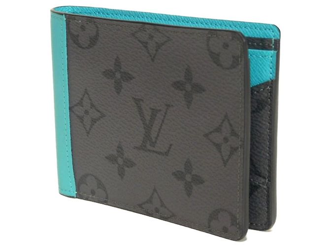Cartera bi-fold Louis Vuitton Castaño Azul Monograma - vista 2