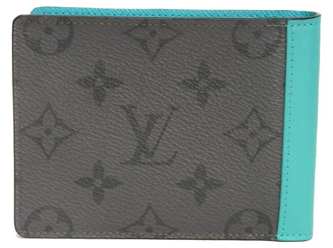 Cartera bi-fold Louis Vuitton Castaño Azul Monograma - vista 3