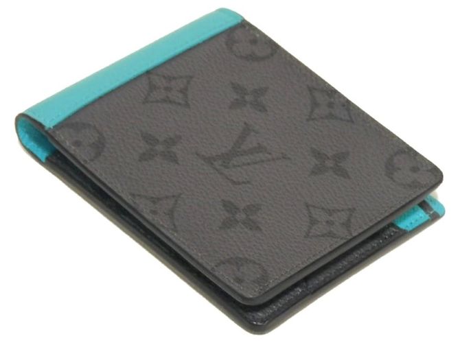 Cartera bi-fold Louis Vuitton Castaño Azul Monograma - vista 4