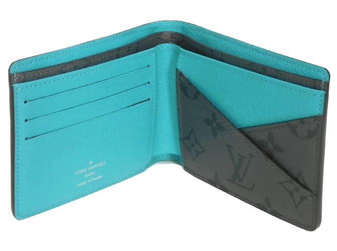 Cartera bi-fold Louis Vuitton Castaño Azul Monograma - vista 5