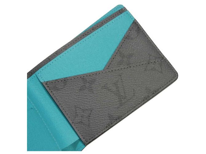 Cartera bi-fold Louis Vuitton Castaño Azul Monograma - vista 7