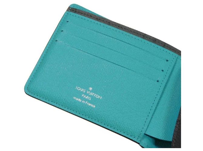Cartera bi-fold Louis Vuitton Castaño Azul Monograma - vista 8