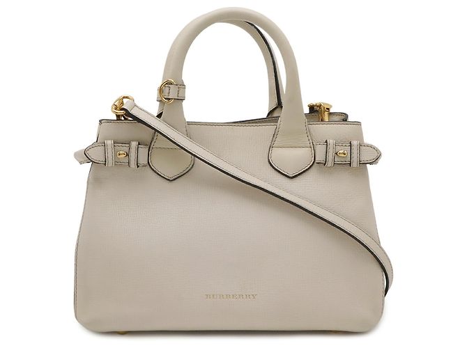 Borsa Burberry Banner Small Size in marrone e avorio Crudo - vista 2