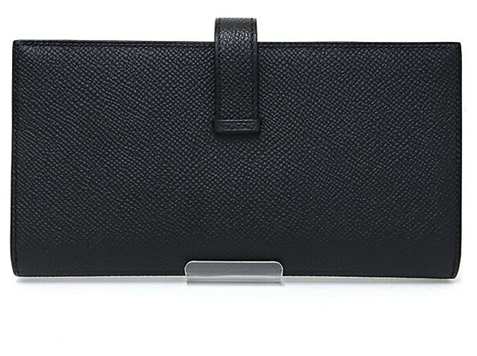 Hermès Portafoglio lungo monocromatico Hermes Bearn Soufflé Nero - vista 3