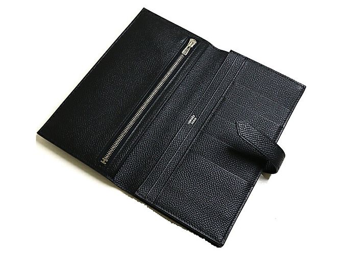 Hermès Portafoglio lungo monocromatico Hermes Bearn Soufflé Nero - vista 4